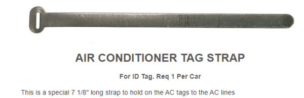 1961-1966 Thunderbird air conditioner tag strap